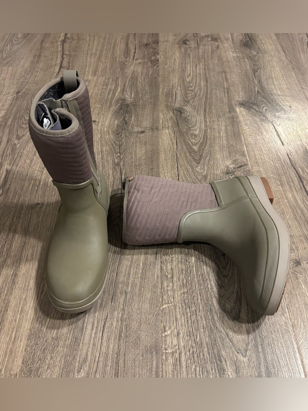 Bogs Crandall II Mid Zip Waterproof Winter Snow Boots Hunter Green Womens Sz 8